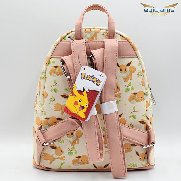 Loungefly Pokemon Eevee Floral Leaves AOP Mini Backpack Back New - Picture 5 of 5